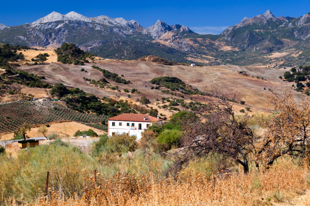 Spanish rural landscape with mountains